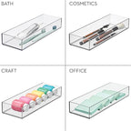 iDesign Clarity Drawer, Kitchen and Bathroom Organization Silverware, Spatulas, Gadgets, Large-Set of 2