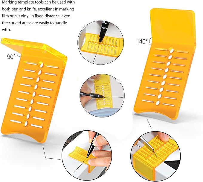 NEWISHTOOL Pro Vinyl Wraps Applicator Tool Kit Window Tint Film Car Wrapping Tools Includes 164Ft Knife Less Tape, Felt Squeegee, Plastic Scraper, Wrap Knife and Blades, Magnet Holders (NT026-A)