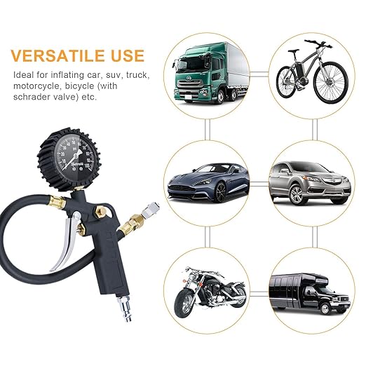 AstroAI Tire Pressure Gauge with Inflator, 100 PSI-ANSI B40.1 Accurate, Large 2.5" Easy Read Glow Dial, Heavy Duty Air Chuck and Compressor Accessories for Truck, with Case