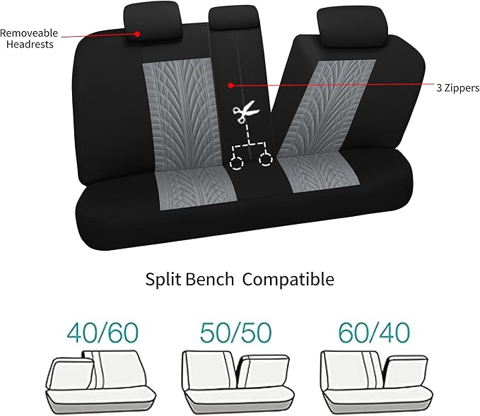 Pariitadin Car Seat Covers Full Set, Washable and Breathable Premium Cloth Automotive Vehicle Seat Cover for Car Interior, Un