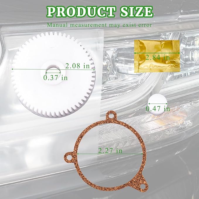 Headlight Motor Repair Gear Kit Upgrade Compatible with 1988-1996 Chevrolet Corvette Including Gears Sealing Grease Packet Ge