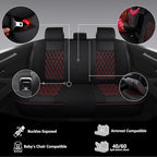 NS YOLO Leather Car Seat Covers,Universal Fit for Most Cars,SUVs and Sedans,Waterproof Luxury Leatherette Cushions, 5 Seats P
