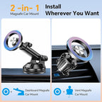 Coolpow for MagSafe Car Mount【Windshield+Vent+Dash】Magnetic Phone Holder for Car Phone Holder Mount Cell Phone Holders for Your Car Accessories Suction Phone Mount for Car Truck Stand for iPhone 17 16