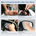 Blind Spot Mirrors for Tesla Model 3 2017-2023, Power Heated Mirrors for Anti-Fog with Passenger Right Side Mirror Replacement, Durable Backing Plate 113065200A 152179400A