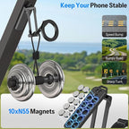 OMOTON CV08 Magnetic Golf Cart Phone Mount with [1/4” Screw + 5.6” Extendable Arm], 360° Rotatable Holder, Strong Magnets for iPhone & Samsung, Fits EZ-GO/Club Car, Includes Pouch & Strap (Black)