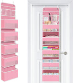 SpaceWhisper Over the Door Organizer, 6 Large Pocket Hanging Storage Organizer with 40lb Capacity, Space Saving for Nursery, 