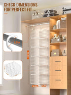 6 Tier Closet Hanging Organizer, Metal Closet Organizers and Storage with 4 Hanging Hooks 4 S-Hooks for Wardrobe Laundry Room