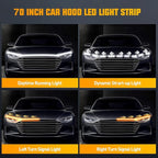 Nilight 70-Inch LED Hood Strip, White Dynamic Startup DRL Sequential Amber Turn Signal, Waterproof for Cars, SUVs & Trucks
