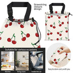 Car Trash Bag Large Hanging Can for Back of Seat, Cute Waterproof Car Garbage Bag for Vehicle, Travelling, Outdoor Cute Red Cherry