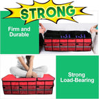Big Car Trunk Organizer, Cargo Organizer SUV Trunk Storage Non Slip Bottom Waterproof Collapsible Durable Multi Compartments-(