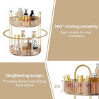 MOKANI 360 Rotating Makeup Organizer for Vanity, 2 Tier Adjustable Perfume Organizer for Dresser, Multi-Function Spinning Cos