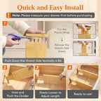 Lifewit 5" High 8 Pack Bamboo Drawer Dividers 33-42cm/13-16.5" Adjustable Wooden Drawer Organizer for Clothes/Utensils, Expan