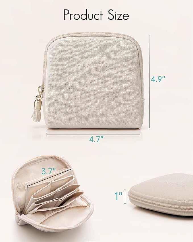 VLANDO Small Jewelry Travel Case,Jewelry Pouch Bags with Zipper,Velvet Jewelry Organizer Storage Bag for Bracelet Rings Earri