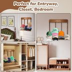 Wooden Hat Racks for Baseball Caps, 40-Slot Wall Mount Baseball Cap Rack, Hat Organizer for Display and Storage, Vertical Cap