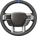 MEWANT Black Genuine Leather Steering Wheel Cover for Ford F150 F250 F350 Expedition 2018-2021 Truck Interior Accessory