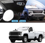 TINGLU Sun Shade for Chevrolet/Chevy Silverado 1500 2019-2024 2025 2026 Accessories Windshield Sun Shade Window Shade UV Rays Protection Sun Visor Cover with Steering Wheel Sunshade Storage Bag