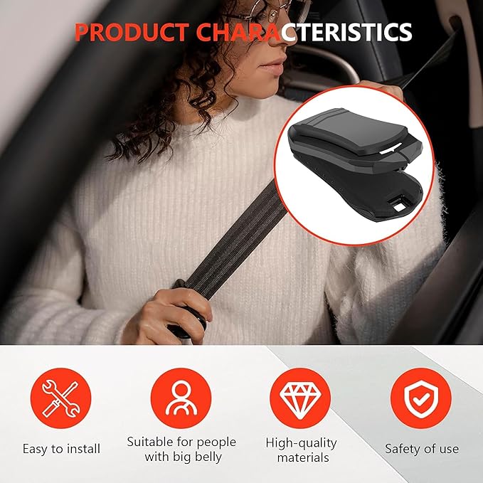 Car Seatbelt Adjuster, Seat Belt Clips for Universal Auto, Shoulder Neck Protector Strap Positioner for Car, 4 Pcs