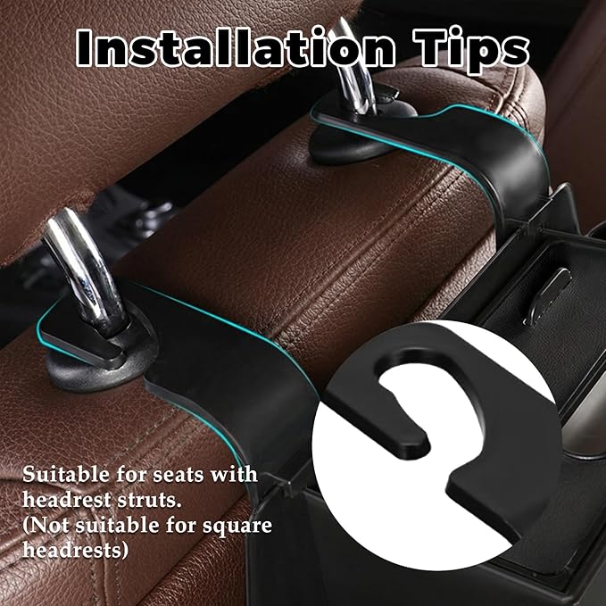4-in-1 Car Organizer Back Seat,Upgraded Multifunctional Back Seat Car Organizer,Partition Design,Multi-Hanging Storage Box with 2 Cup Holders,Tissue Box, for Hold Mobile Phone(Black)