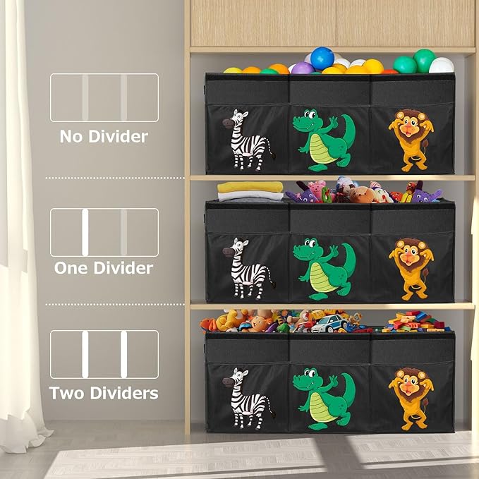 Extra Large Toy Box, Collapsible Sturdy Toy Storage Organizer with Lids, Dinosaur Storage Box for Boys Girls, 42"x16"x14" Kid