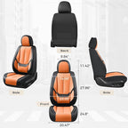 Coverado Seat Covers, Car Seat Covers Front Seats, Leather Seat Covers for Cars, Car Seat Protector Waterproof, Black Car Sea