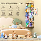 Jtksfcl Stuffed Animal Storage Wood Corner Plush Toys Holder with Star Pattern, Length Adjustable Hanging Stuffed Animal Toy 