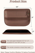 Universal Fit Premium Leather Car Seat Gap Filler Organizer, Center Console Organizer with Card Slots, Clever Gifts for Car SUV Truck Owners (Brown, 2 Pack)