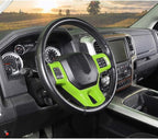 Hoolcar Interior Steering Wheel Cover ABS Trim Compatible with 2010-2017 Dodge RAM Accessories, Light Green