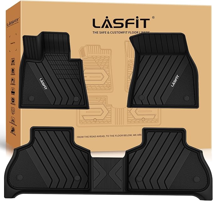 LASFIT Floor Mats Fit for BMW X5 New 2019-2025 2026 All Weather Floor Liners Custom Fit TPE Mat Front & Rear Rows Car Mat Full Set for 50i M50i M 45e 50e 40i M60i(Only for 5 Passengers), Black