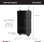 ClosetMaid 3-Shelf Fabric Hanging Closet Organizer with Garment Rod for Shirts, Sweaters, Pants, Hats, Shoes, Purses with Cha