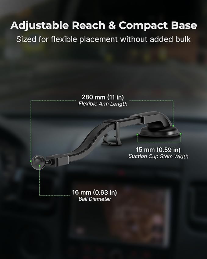 Magsafe Magnetic Phone Car Mount - Magnetic Cell Phone Holder for Car - Perfect for Magsafe Compatible Device (iPhone 14/15/16/17 and Smartphone) - Gift Accessories for Car - Gooseneck