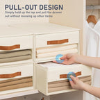 DIMJ Closet Organizers and Storage - Fabric Bins with Drawers for Closet Foldable Clothes Organizers with Clear Window, Stack