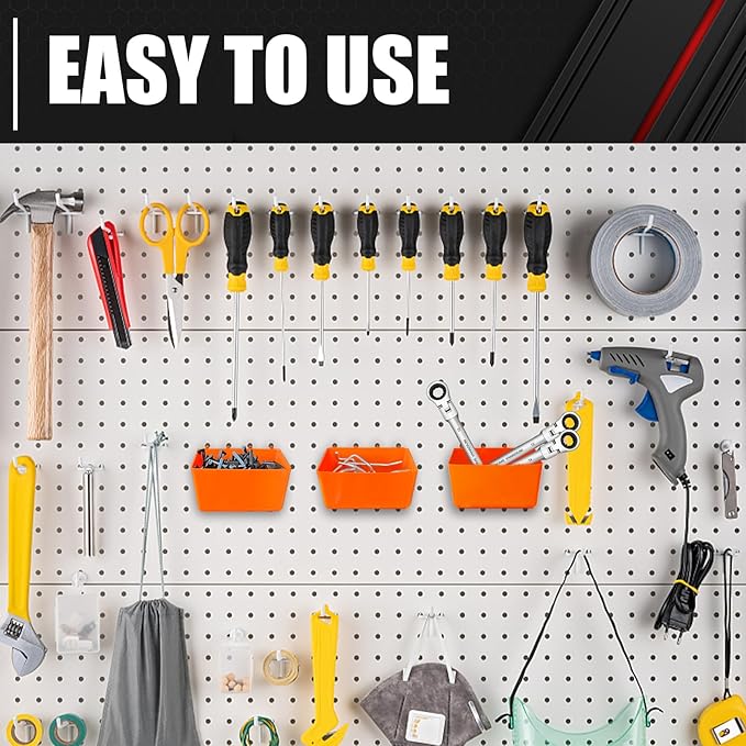 C&T 278 Piece Pegboard Hooks Assortment Kit, Pegboard Accessories Organizer Set with Bins, 1/8 and 1/4 in pegboard Hooks, for