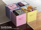 Sorbus 11 Inch Fabric Storage Cubes - Sturdy Collapsible Bins With Handle - 6 Foldable Baskets for Organizing Clothes, Toys, 