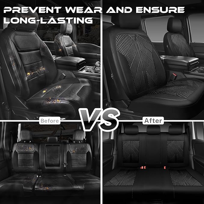 CAR PASS Waterproof Car Seat Covers Full Set,Neoprene Wetsuit, All-Weather Non-Slip Durable, Universal Fit for SUV, Sedans, T