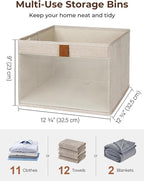 StorageWorks Closet Storage Bins, Large Storage Baskets with Clear Window and Handles, Foldable Fabric Organizer for Clothes,