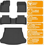 Floor Mats for Toyota Prius 2016 2017 2018 2019 2020 2021 2022(NOT for Prius c & Prius v &Hybrid), Front Rear Mats & Cargo Liner, TPE Non-Slip Waterproof Summer Winter Car Accessories