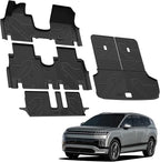 LASFIT Floor Mats for Hyundai Ioniq 9 2026 (Only fit 7 Seats,not fit 6 Seats), All Weather TPE Custom Fit Hyundai Ioniq 9 2026 Full Set Car Accessories Floor Liners & Backrest Mats & Cargo Mats,Black