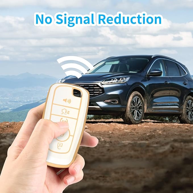 for Ford Key Fob Cover with Keychain, Soft TPU Key Case Shell Full Protection for Ford Explorer Fusion Escape Edge Expedition