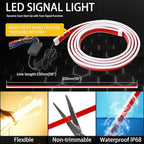 DREAMIZER 94" RGB Car Led Hood Light Strip Multicolor Exterior Dynamic Car Led Strip Lights Waterproof Flexible Light Strip with Fuse Protection Daytime Running Hood Lights for Truck,Cars,SUV,Pickups