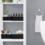 Posprica Woven Storage Baskets for Organizing 6 Pack, Large&Small Storage Cube Bins Set for Bathroom, Storage Boxes Container