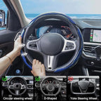 Carbon Fiber Steering Wheel Cover 3PCS, Non-Slip Grip for Universal Cars,Fit for 14–16 Inch Wheels, Interior Accessories for 