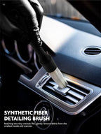 Fantasticlean 9PCS Car Interior Detailing Set, Microfiber Cloth & Applicator, Single-Head Detailing Brushes, Natural Bristles