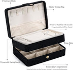 MODENGKONGJIAN Jewelry Organizer Box, 2-Layer Large Jewelry Storage Case, Portable Travel Jewelrys Display Holder for Earring
