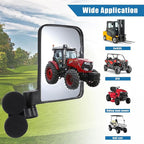 Magnetic Tractor Rearview Mirror (Includes Blind Spot Mirror), 7.78“ × 5.51” Freely Adjustable Side Mirror, No Drilling Required for Installation, Suitable for Tractors, Forklifts, Trucks - 1 Pair