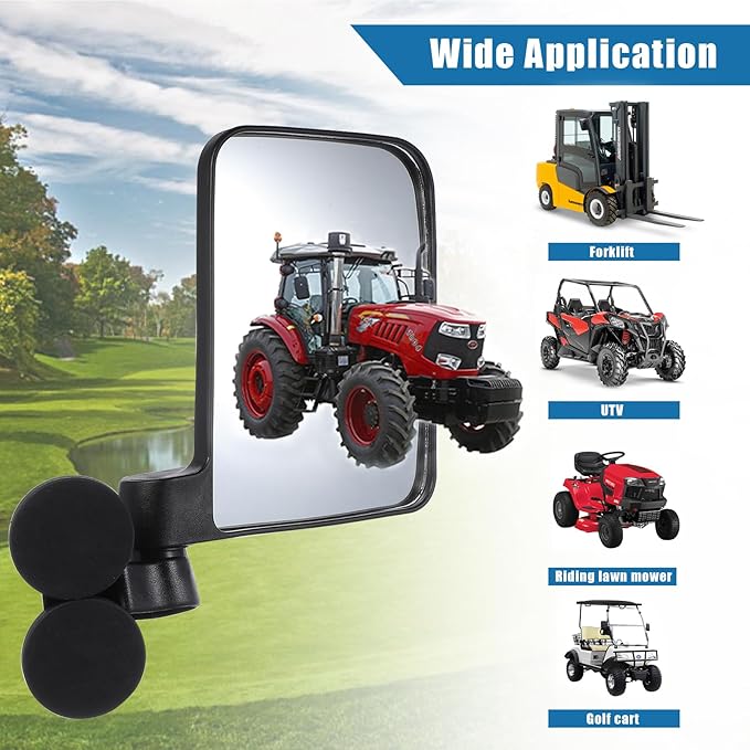 Magnetic Tractor Rearview Mirror (Includes Blind Spot Mirror), 7.78“ × 5.51” Freely Adjustable Side Mirror, No Drilling Required for Installation, Suitable for Tractors, Forklifts, Trucks - 1 Pair