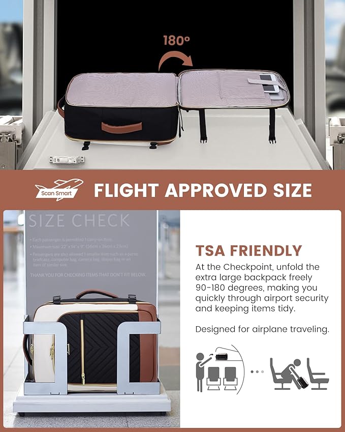 LOVEVOOK Large Travel Backpack for Women, TSA Carry on Backpack for Airplanes, 50L Personal Item Travel Bag for Women fits 17