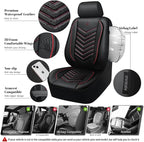 CAR PASS 3D Foam Faux Leather Car Seat Covers Full Set, Red Waterproof Leather Seat Cover for Cars,Luxury Universal Fit for S
