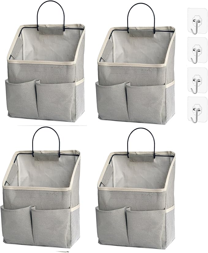 4pcs Wall Hanging Storage Bag,Wall Hanging Organizer bags with Pockets, Wall Organizer Storage for Dormitory Bathroom Bedroom