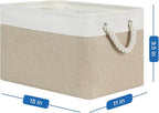 Temary Fabric Storage Baskets 4Pack Storage Bins Decorative Basket for Gift, Clothes Bin with Rope Handle, Rectangle Baskets 