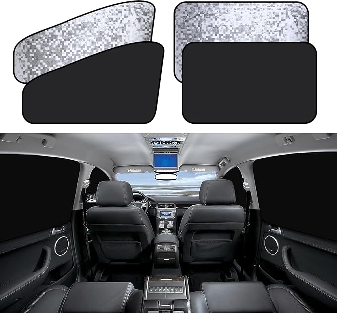ZATOOTO Side Window Sun Shade - 4 Pack Car Window Covers 99% UV Light Block Car Curtains Magnetic Side Window Sun Shade Keeps Cooler for Breastfeeding, Taking a nap, Changing Clothes, Camping
